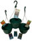 25CM Green Plastic Hanging Baskets/Planters (x6)