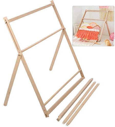 Asixxsix Holzstrickmaschine, Handwebmaschine aus Holz, DIY mit verstellbarer Halterung, Wollstrickwerkzeug für Kinder, Kunsthandwerk