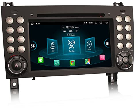 Erisin 8 Núcleos 4GB RAM+64GB ROM Android 14 GPS Navegación DVD Coche Estéreo de Automóvil para Mercedes-Benz Clase SLK R171 W171 7 Pantalla táctil Soporte CarPlay Android Auto Buetooth WiFi Dab+DSP