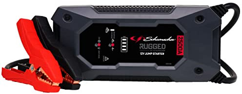 Schumacher Electric SBX464 - Starthilfe 2500A 12V Auto - Sicheres Lithium-Startergerät Integrierten Klemmen - Benzinmotoren bis 10L / Diesel bis 7L - USB-Ladegerät - LED-Lampe - Override & Pre-Boost