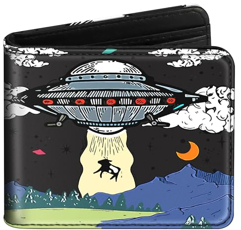 Miss Adola Wallet for Boys Mens Leather RFID Wallet with Zip Pocket, Bi-fold Wallet Cute Kawaii Cartoon Cool Credit Card Holder Minimalist Slim Coin Purse Gift for Teens Girls Kids, Airship