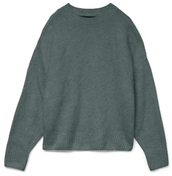VMBOOM LS O-Neck Pullover GA Noos, Balsamo Verde; Dettaglio: Melange, L
