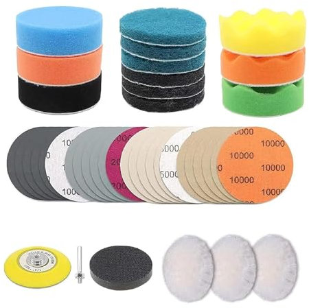 Zegrox 41 Stück Scheinwerfer-Aufbereitungsset, Polierset zum Restaurieren von matten, verblassten Scheinwerfern, DIY-Scheinwerfer-Restaurationsset mit Schleifpapier, Polierschwamm, Schleifvlies