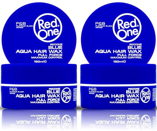 RedOne Aquatisches Haarwachs Blau 150 ml | Ultra-Halt | Haarwachs für Männer und Frauen | Kaugummi Duftend | Maximale Kontrolle - 2 Stück