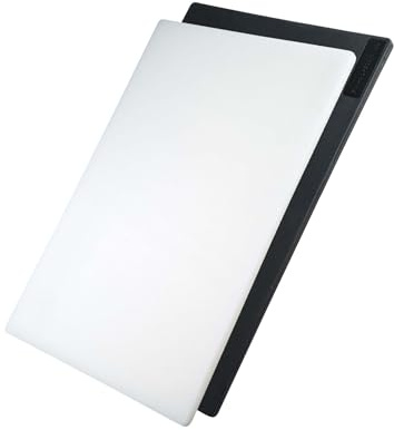 FMProfessional coppia di taglieri Bianco Nero col. HACCP, bianco per pane, lievitati e latticini, nero per carne e cibi cotti, 45 x 30 cm