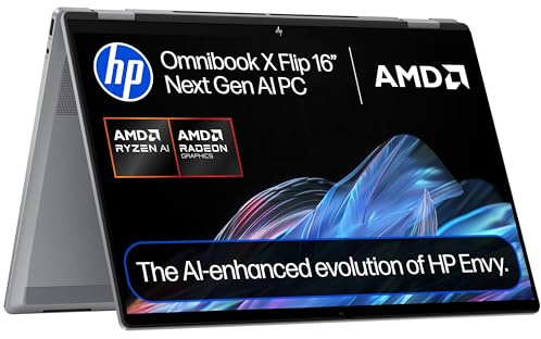 HP OmniBook X Flip NGAI 16 Laptop | CoPilot+ PC | AMD Ryzen AI 5 340 Processor | 16GB RAM | 512GB SSD | AMD Radeon 840M Graphics | 2K Touchscreen | Up to 21 Hrs Battery | Windows 11 | 16-ar0004sa