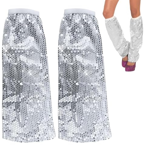 1 par de disfraces de Abba para mujer, zapatos plateados, disfraz de Abba con purpurina, traje de discoteca, pantalones de lentejuelas, accesorios para bola de discoteca, carnaval, baile callejero de
