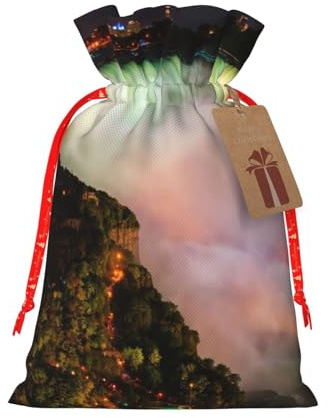 Bolsas de regalo con cordón de Navidad con estampado de Cataratas del Niágara, saco festivo de Navidad, fiesta de cumpleaños, embalaje de regalo