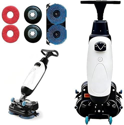 WEIMILOR Commercial Floor Washer,Walk Behind Floor Scrubber,Electric Floor Cleaner,Floor Buffer Polisher Machine,Floor Scrubber for Kitchen,for Schools,Supermarkets,Hotels,Factories red
