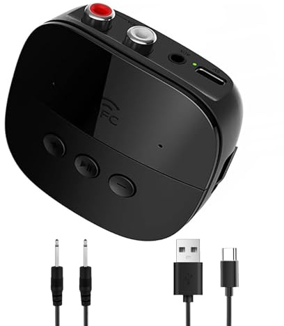 Bluetooth 5.2-ljudadapter med 3,5 mm extra port och RCA-ingång