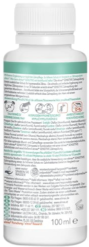 elmex Mundspülung Sensitive 100ml – Mundspülung für Extraschutz vor schmerzempfindlichen Zähnen und Zahnhalskaries – für die tägliche Zahnreinigung ohne Alkohol mit Minzgeschmack