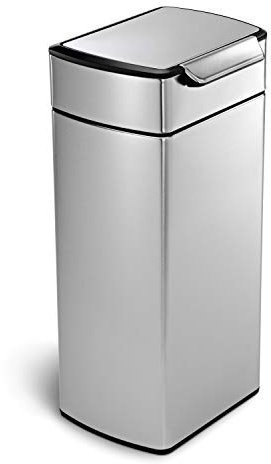 simplehuman CW2015 poubelle rectangulaire à touch-bar, poubelle de cuisine, acier inoxydable brossé, 30 litres