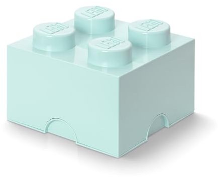 LEGO Aufbewahrungsstein, 4 Noppen, Stapelbare Aufbewahrungsbox, 5,7 l, mintgrün