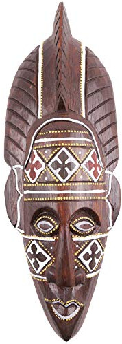 Coco Papaya - Maschera Batik africano in legno, 30 cm, fabbricazione artigianale
