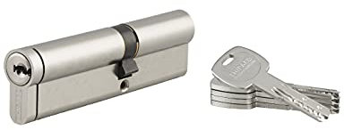 THIRARD - Cylindre de serrure double entrée Transit 2, 40x60mm, nickel, anti-arrachement, anti-perçage, anti-crochetage, 4 clés