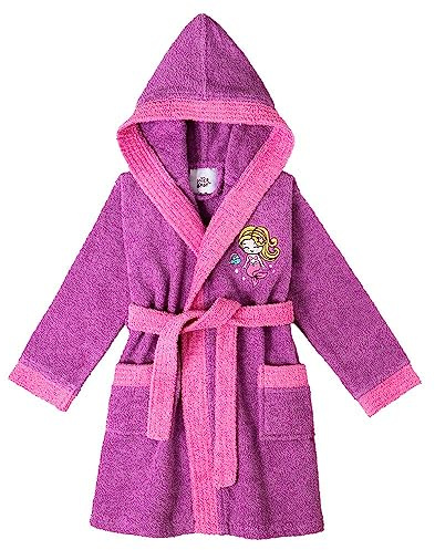 Peignoir Enfant lilas 100% coton OEKO-TEX® - Taille : 6-8 ans