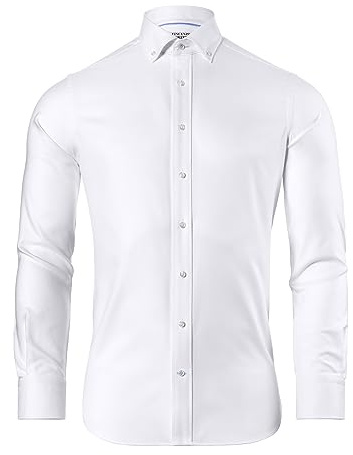 Vincenzo Boretti Chemise, Regular-fit/Taille Normale, Douce Oxford - Infroissable Blanc 43-44