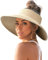FURTALK Sun Visor für Damen breite Krempe UV-Schutz Sonnenhut Stroh Roll Up Sommer Strand Packbar Faltbar UV UPF Hut