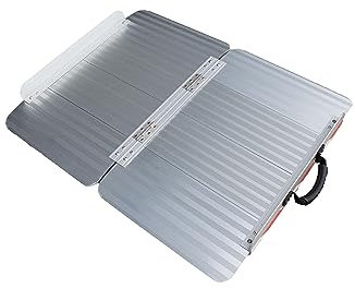 Rollstuhlrampe aus Aluminium – 60 bis 240 cm - Extra Breite: 83,5 cm - Tragbare Schwellenampe bis 300 kg (210 cm)