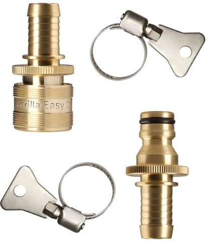 GORILLA EASY CONNECT Gartenschlauch-Reparatur-Set mit integrierten Schnellverbindungen für 5/8 Zoll Wasserschlauch Inline-Spleißen Reparatur – 1 Set ohne Werkzeug Schlauchschellen, QCHRI58-SET