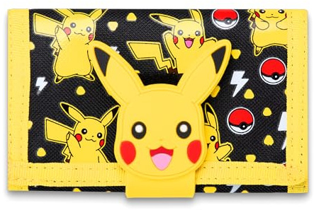 Pokemon - Silicone Patch Wallet - Gift for Boys & Girls - Zipped Coin Compartment - Durable & Stylish - Pikachu Design