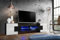 Komodee, Merano Bank TV Schrank, Schwarz Schwarz Weiss, ohne LED, Breite 230 cm x Höhe 52,5 cm x Tiefe 35 cm, für Wohnzimmer, Schlafzimmer