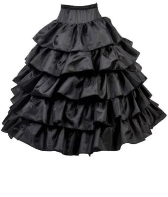 SSDH 4 Hoop Wedding Party Ball Gown Petticoats Skirt Full Ruffles Crinoline Underskirt for Women (UK, Alpha, One Size, M, Regular, Regular, Black)