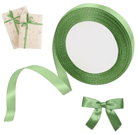 Cinta de Satén, 10mmx22m Cinta Verde Salvia, Cinta Raso, Cintas Decorativas Tela, Cinta de Regalo, Cinta de Raso Lazos Regalos, Cintas para Envolver Regalos, Cumpleaños Fiesta, Manualidades, Boda