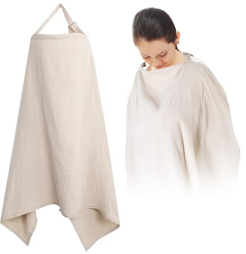 Cozary Stilltuch für Unterwegs, Stillschürze, 76 x 110 cm, Weicher und Atmungsaktiver Stillschal, Baumwolle, Nursing Cover for Breastfeeding Mit Rückenverstellgurt, Verstellbarer Riemen