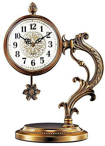 NSTVVEE Horloge de cheminée à Pendule cuivrée pour Salon, Grand Bureau d'étude, Horloge de Bureau à Piles pour cheminée, Bureau
