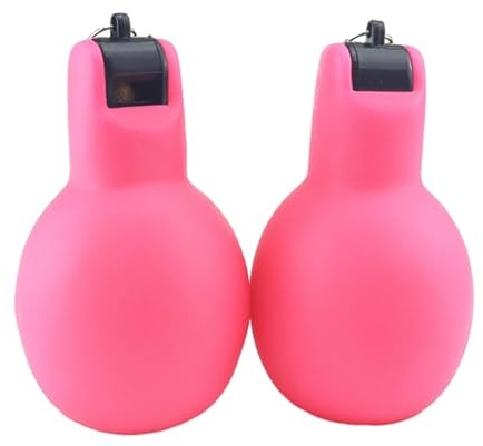 Aymzbd 2X Sifflets à La Main, Sifflements Sportifs Portables, Pratiques, Sifflent Les Entraîneurs de Sifflements pour Le Football de Basket-ba, Rose