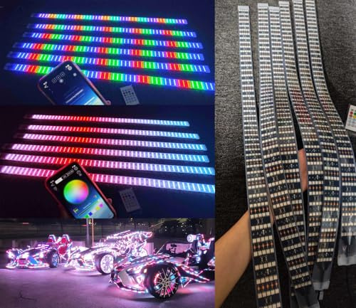 Ydzwavui Lighting - 6PCS 3FT 0.9Meters 36 RGB Dream Color LED Chasing Addressable IP68 5-Row Strips APP Remote for Slingshot Golf Cart Wheel Lights Underbody Fender Grille Off - Road Motorcycle
