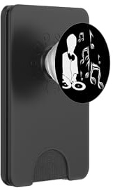 DJ con Tocadiscos y Notas Musicales, Escuchar música de Fiesta PopSockets PopWallet para MagSafe