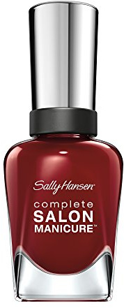 Sally Hansen Complete Salon Manicure Nagellack mit Keratinkomplex Red Zin, Rot, glänzender Pflegelack ohne UV-Licht, langanhaltend Nr. 610, (1 x 14,7 ml)