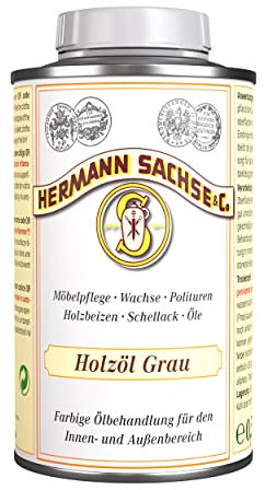 Holzöl Grau 500 ml – Farbiges Öl für unbehandelte Eiche, Akazie, Buche, Kiefer & Nussbaum | Natürliches Holzöl für Innen- & Außenbereich