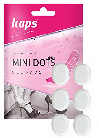 Unsichtbare Premium Mini Gel-Polster für Pumps gegen Blasen, Selbstklebende Silikon Einlagen, Polstern und schützen empfindliche Stellen am Fuß für Damen, Kaps Mini Dots, 6 Stück
