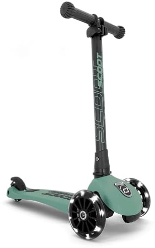 Scoot & Ride Highwaykick 3 LED Scooter Roller Kunststoff/Metall Forest, Maße: ca. 55cm x 15cm x 24cm, 96345