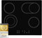 Exquisit Kochfeld EKC 601-2.1 BZ | Glaskeramik | Touch Control | 4 Kochstellen | Bräterzone | 6100 W