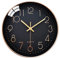 LiRiQi Horloge Murale Silencieuse sans tic-tac, 30cm Chiffres Arabes Horloge Quartz Ronde Moderne Décorative, pour Salon Chambre Cuisine Bureau Classe - Noir