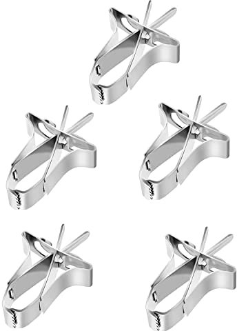 5 Pieces Bird Food Holder Stainless Steel Feeder Vegetable Holder Clip Cage Accessories Used for Parrot Lark Hamster Rabbit