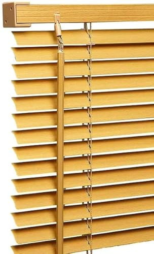Ruby Deals PVC Venetian Blind Blinds Window 25mm Thin Slats Kitchen Window Blinds Treatments Easy Fit Curtains Trimmable Fittings Home Office(Teak Wood Grain Effect 60W x 150H cm)