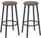 HOMCOM Bar Stools, Set of 2 Kitchen Breakfast Stools with Sturdy Steel Frame, Industrial Tall Bar Chairs, 65cm High Seat, Rustic Brown