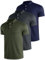 Teesmen Polo Shirts for Men Adult UK Short Sleeve Golf Work Breathable Quick Dry Polyester Light Moisture Wicking 3 Pack (Multipack 4, L)