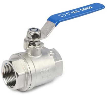 U.S. Solid 1 DN25 Ball Valve - 304 Stainless Steel Female G Thread, Full Port 2-Way