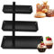 MeYuxg Etagere 3 etagen Schwarz, 360° Drehbares Tortenständer 3 Etagen Obst Etagere Cupcake ständer, für Unterhaltung und Party servierplatte Dessert, Kuchen, Gebäck, Kekse, Obst (Schwarz)