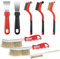 Lot de 8 brosses métalliques revêtues de cuivre, brosse métallique en acier inoxydable carbone avec grattoir en métal, brosse métallique en laiton, brosse métallique manuelle pour le nettoyage, le