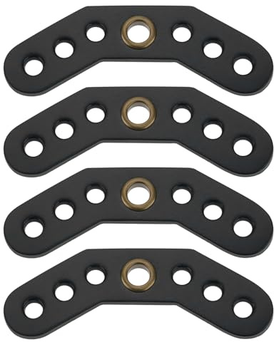eMagTech 4 soportes de cuero negro con ojales de metal para correa de arco compuesto de bricolaje (12 x 4,5 x 0,45 cm)
