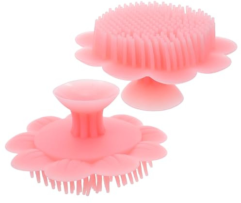 COLLBATH Lot De 2 Brosses Pour Bébé Brosses À Cheveux Nettoyage Massage Bain Cuir Chevelu Brosse De Lavage Pour Nouveau-Né Brosse De Bain Pour Shampoing Rose
