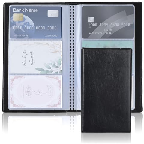 IANFAN Visitenkarten Aufbewahrung für 120 Karten, Visitenkartenhülle Visitenkartenmappe Unisex Visitenkartenbuch Leder Visitenkartenhalter Visitenkartenbox Visitenkartenblätter Visitenkarten Organizer