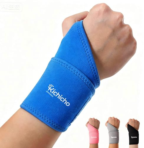 kichicho Support de poignet (portable ambidextre), support de poignet léger, bandage de poignet en cas de tendinite, ouverture souple pour le pouce, design du poignet élargi pour le sport, le travail